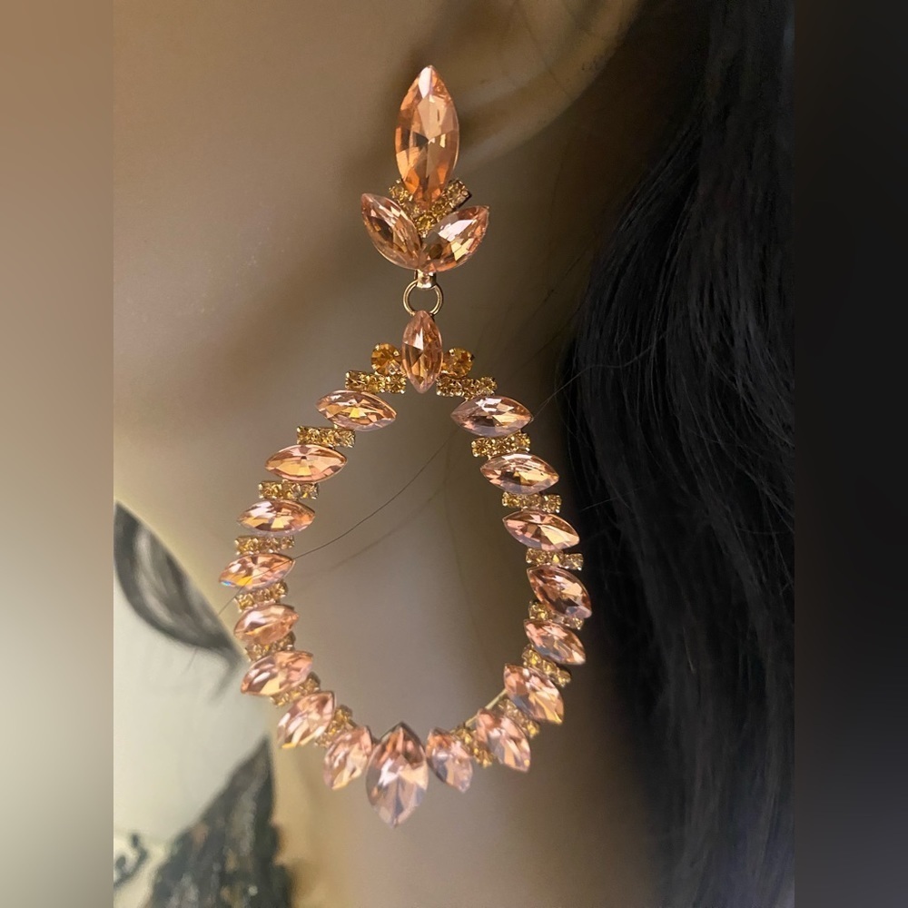 Natasha Rhinestone Statement Earrings - Picture 3 of 5